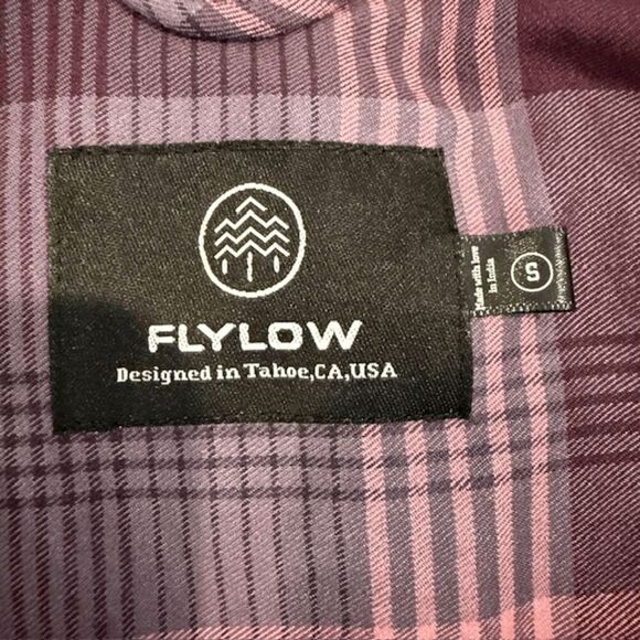 Flylow Brigette Tech Flannel in Shark Plaid Pink Purple Snap Close Size Small - Picture 7 of 13